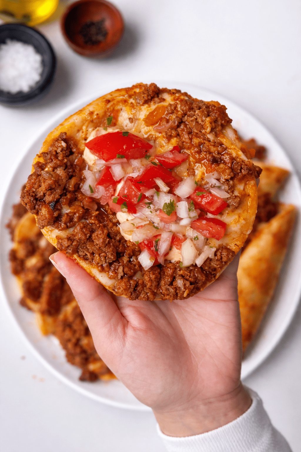 Crispy Beef Tacos with Pico de Gallo & Creamy Taco Sauce