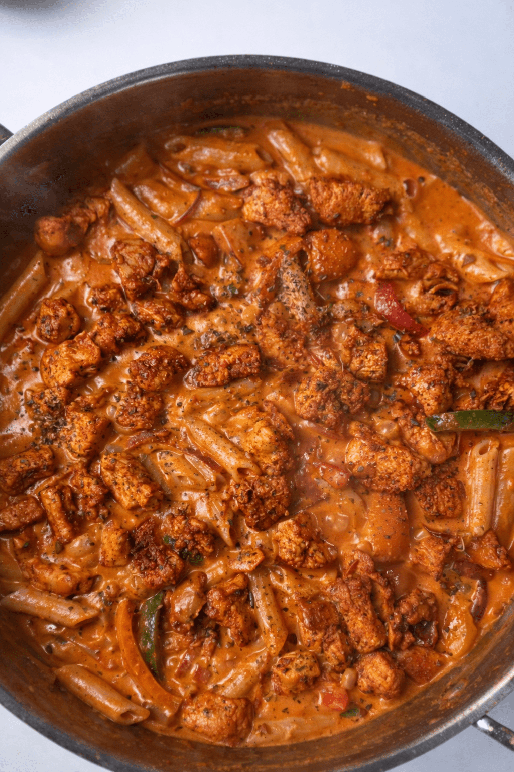 Creamy Fajita Chicken Pasta recipe 