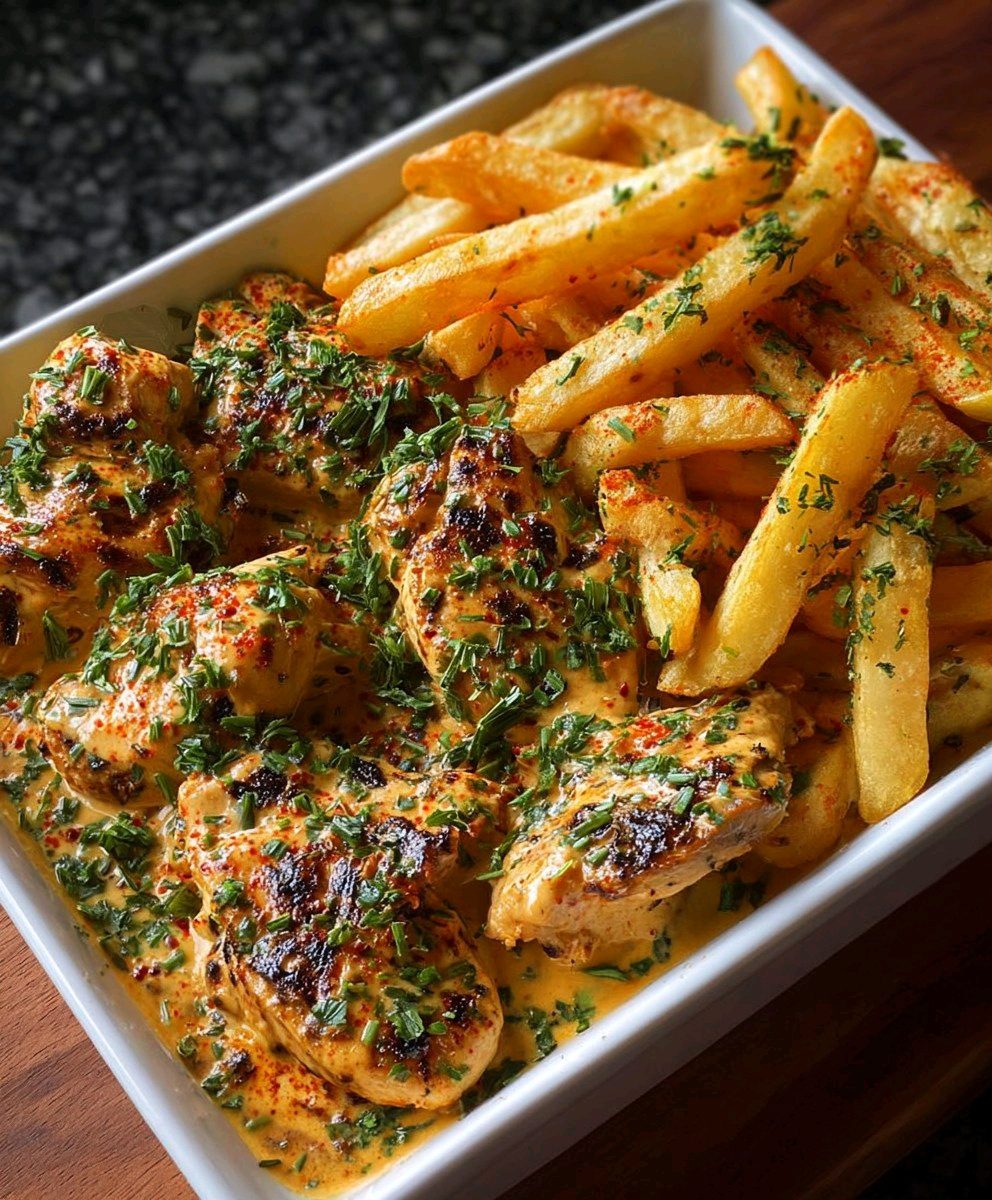 Creamy Cajun Chicken with Herb Fries (Easy 30-Minute Dinner)