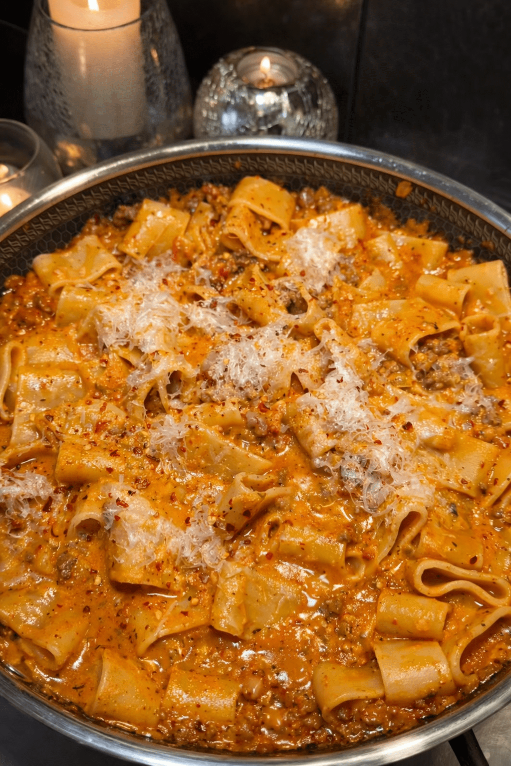 Spicy Creamy Bolognese Pasta recipe 