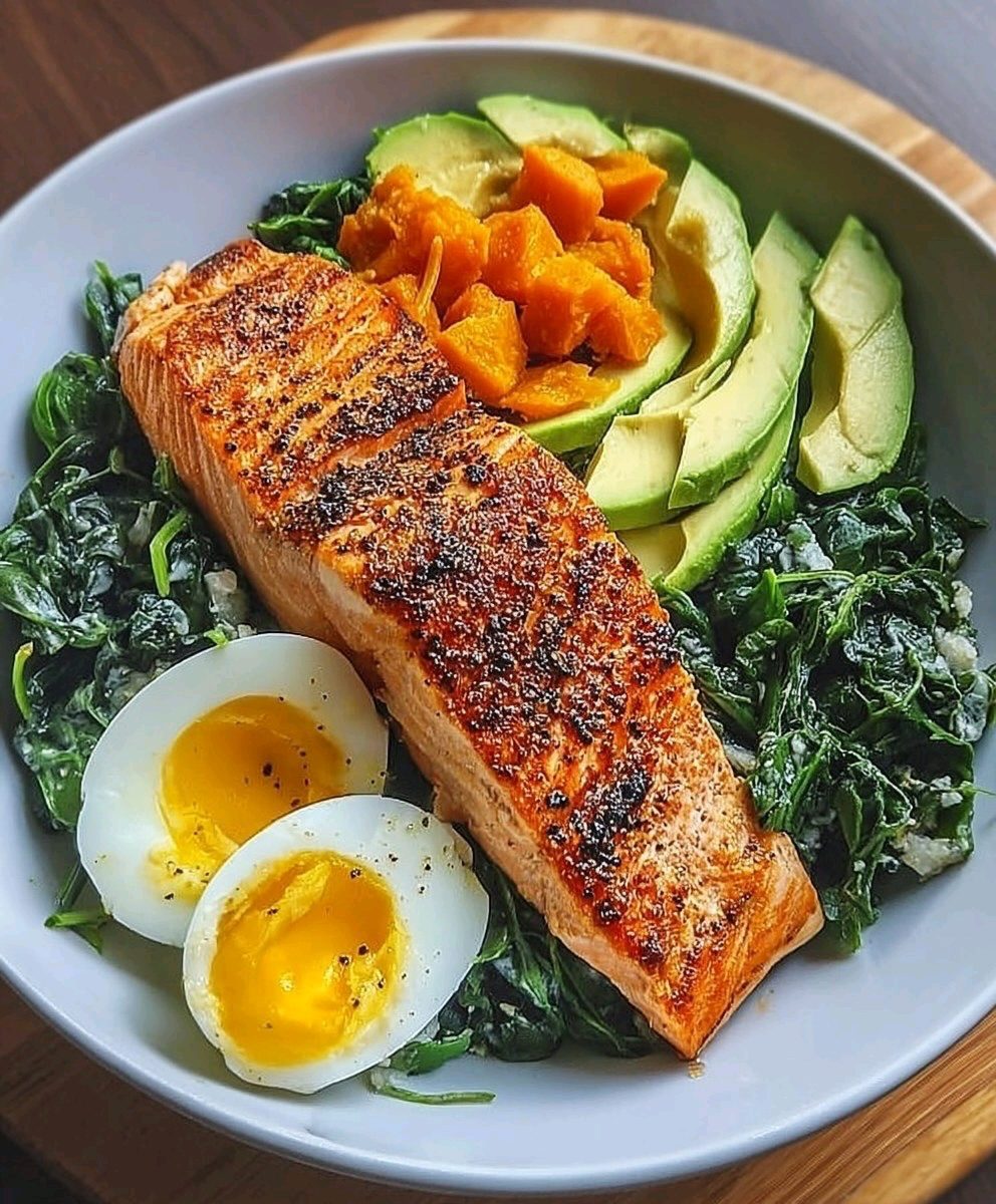 Pan-Seared Salmon & Spinach Power Bowl recipe