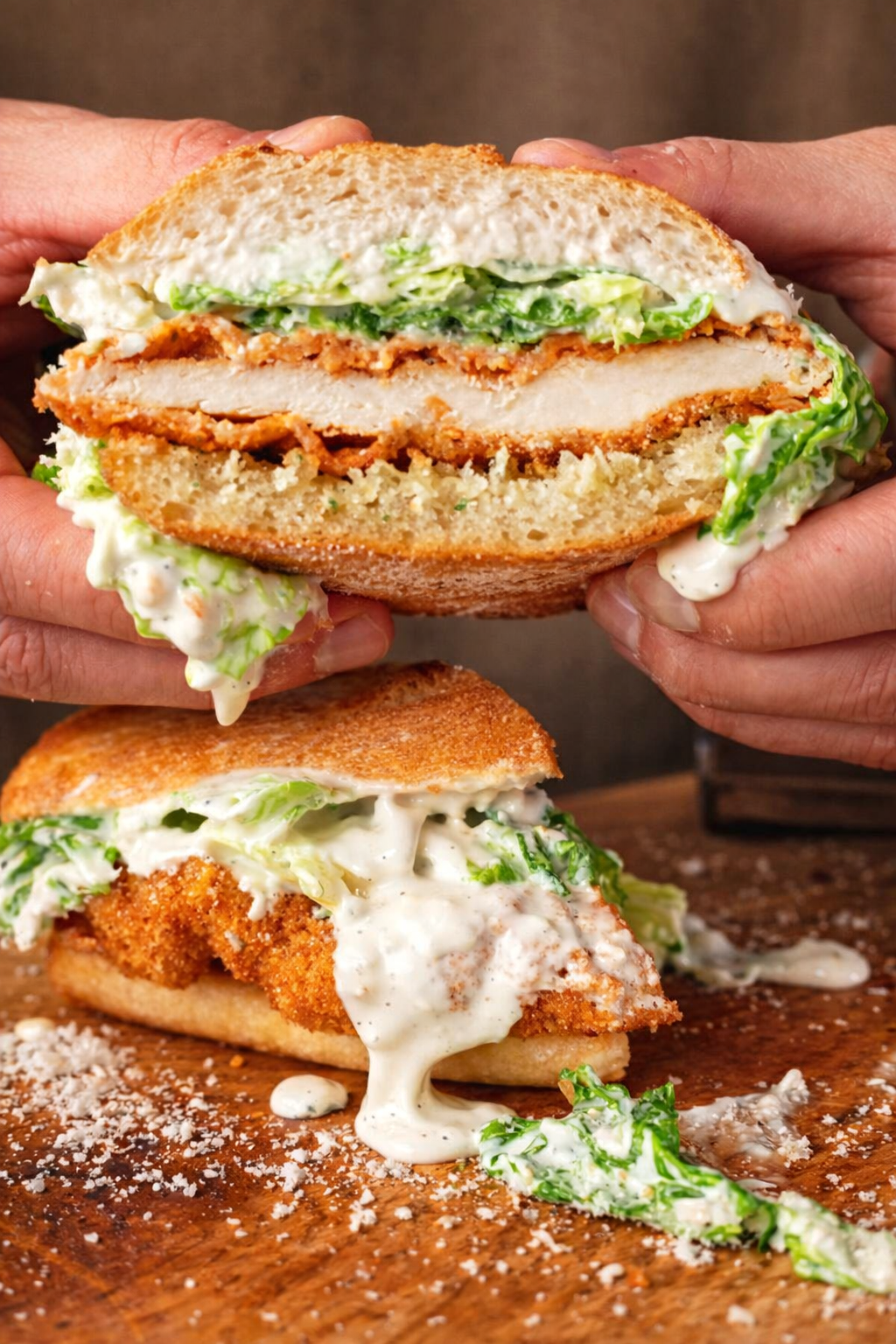 How to prepare Crispy Chicken Caesar Sandwich