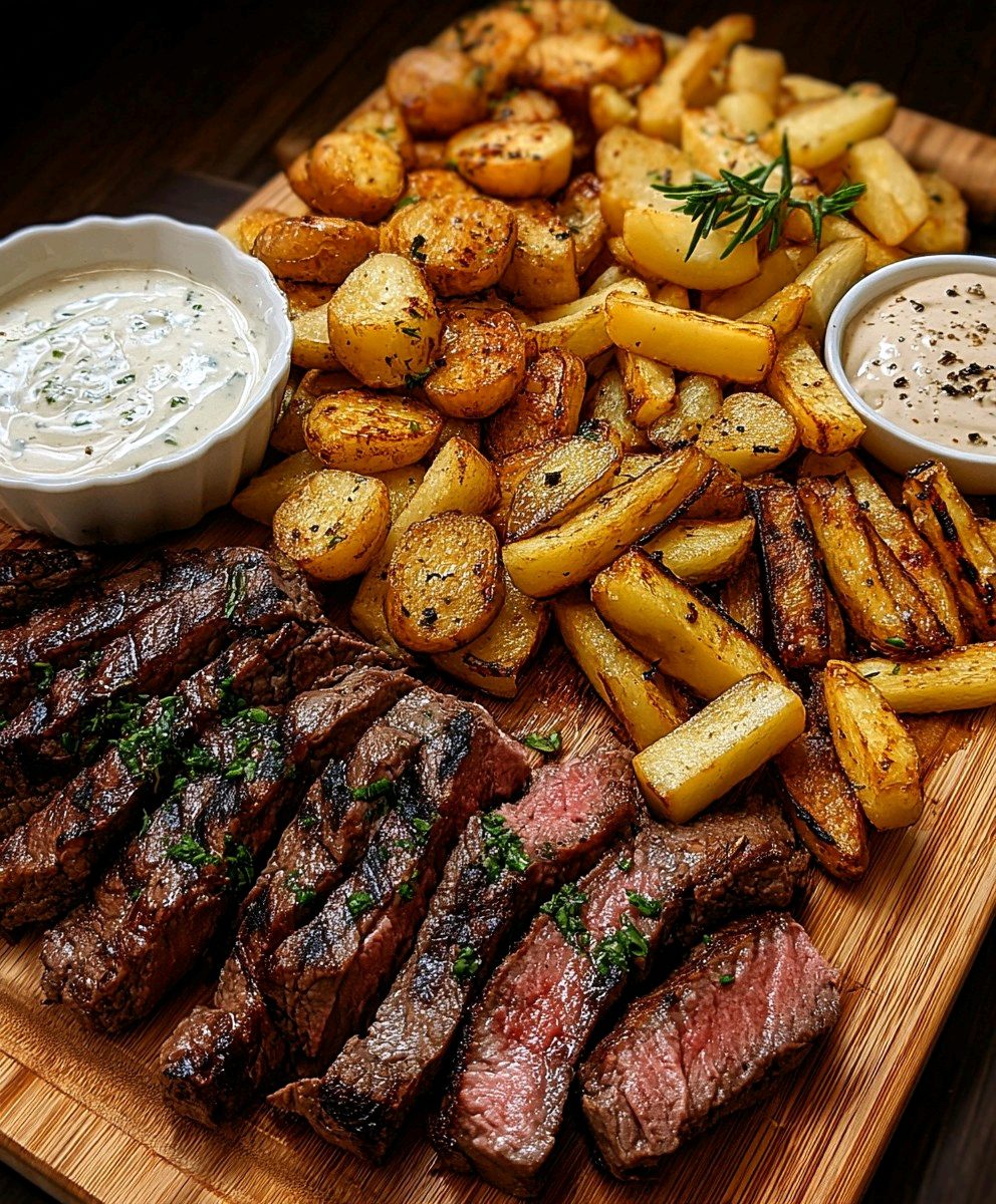 Steak & Garlic Herb Fries Board (Restaurant-Style at Home)