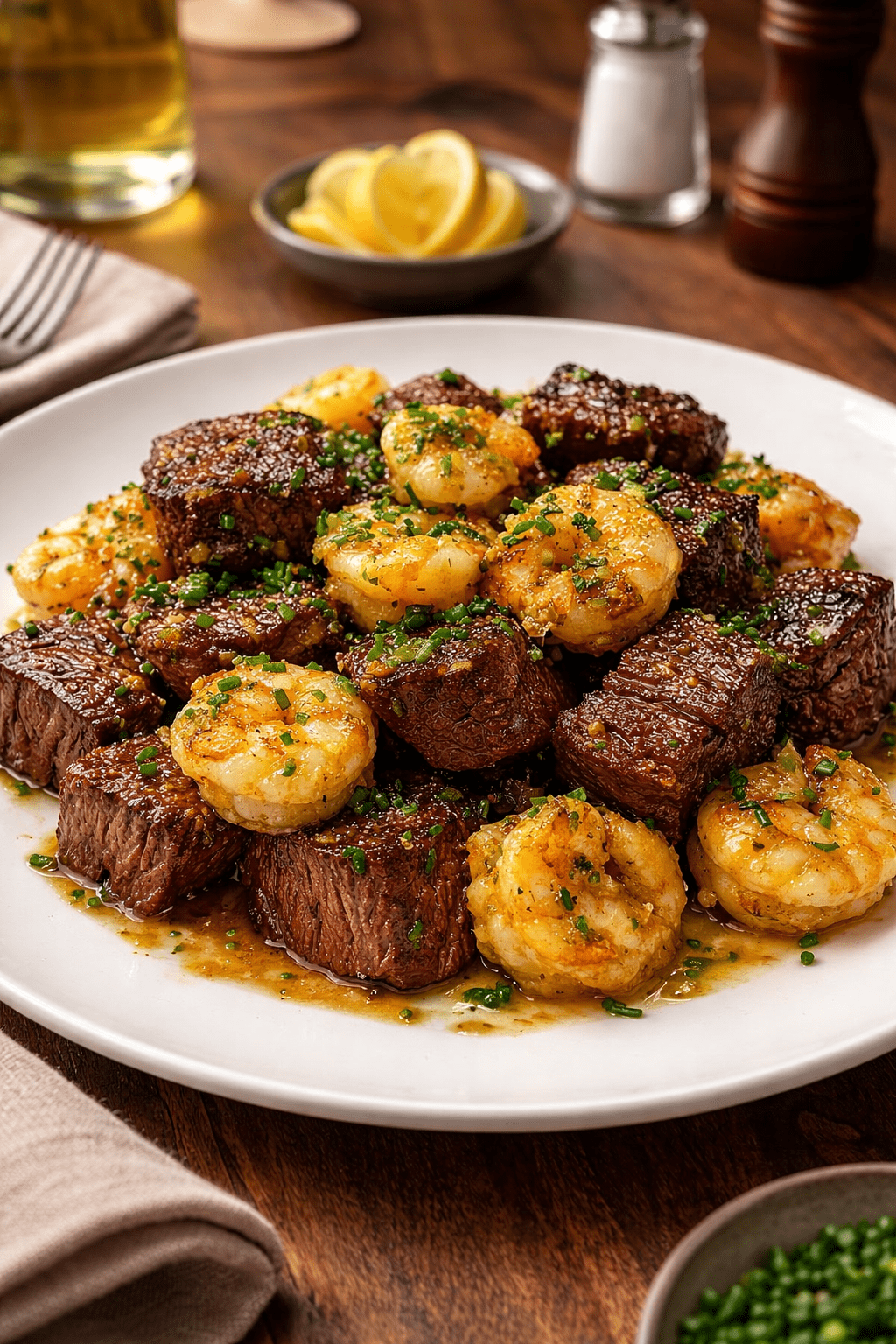 How to make Garlic Butter Steak Bites and Shrimp