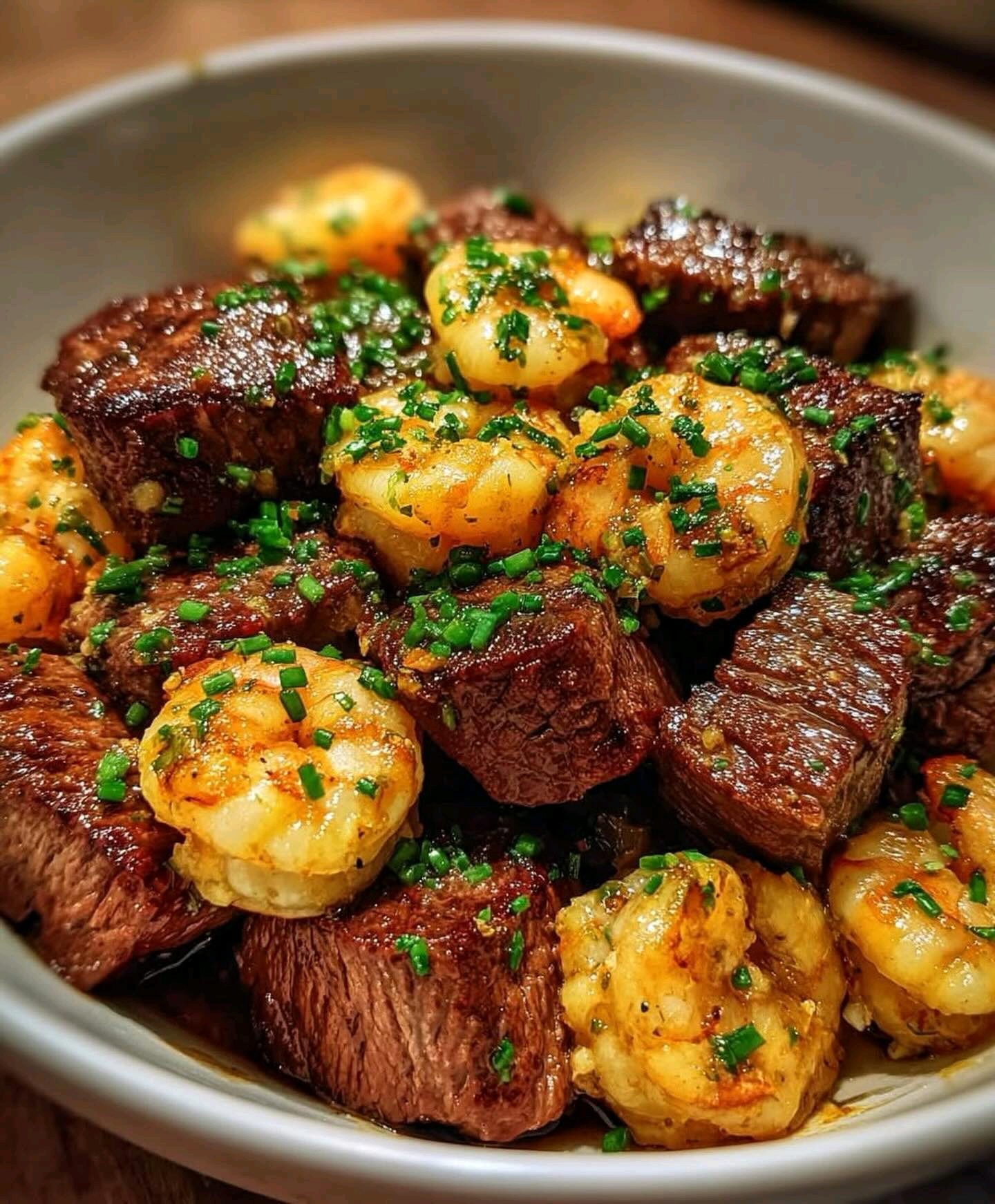 Garlic Butter Steak Bites and Shrimp recipe 