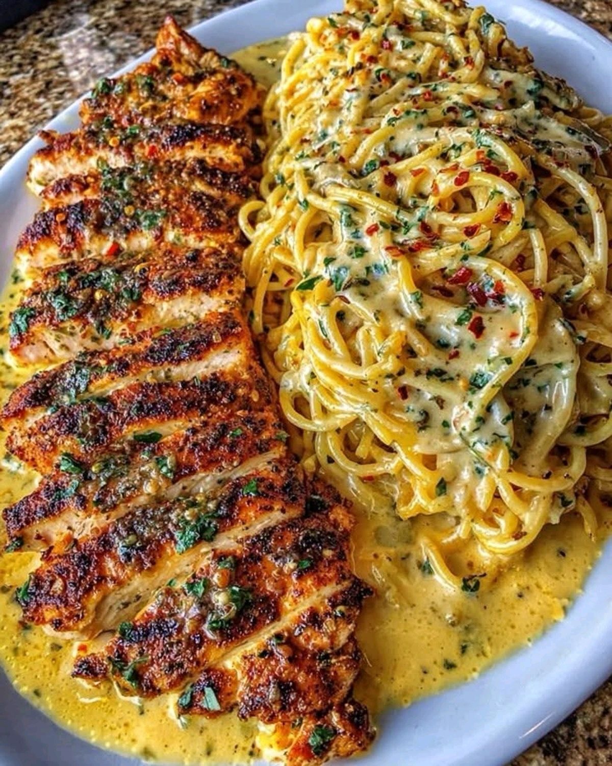 How to make Garlic Parmesan Chicken Spaghetti in spicy Cajun cream sauce