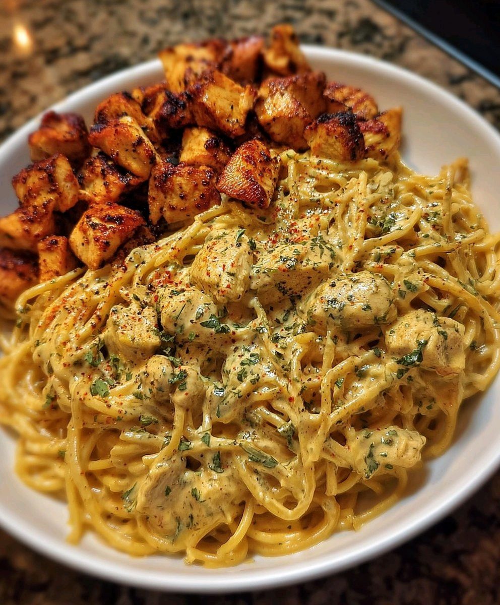 Creamy Garlic Chicken Pasta recipe 