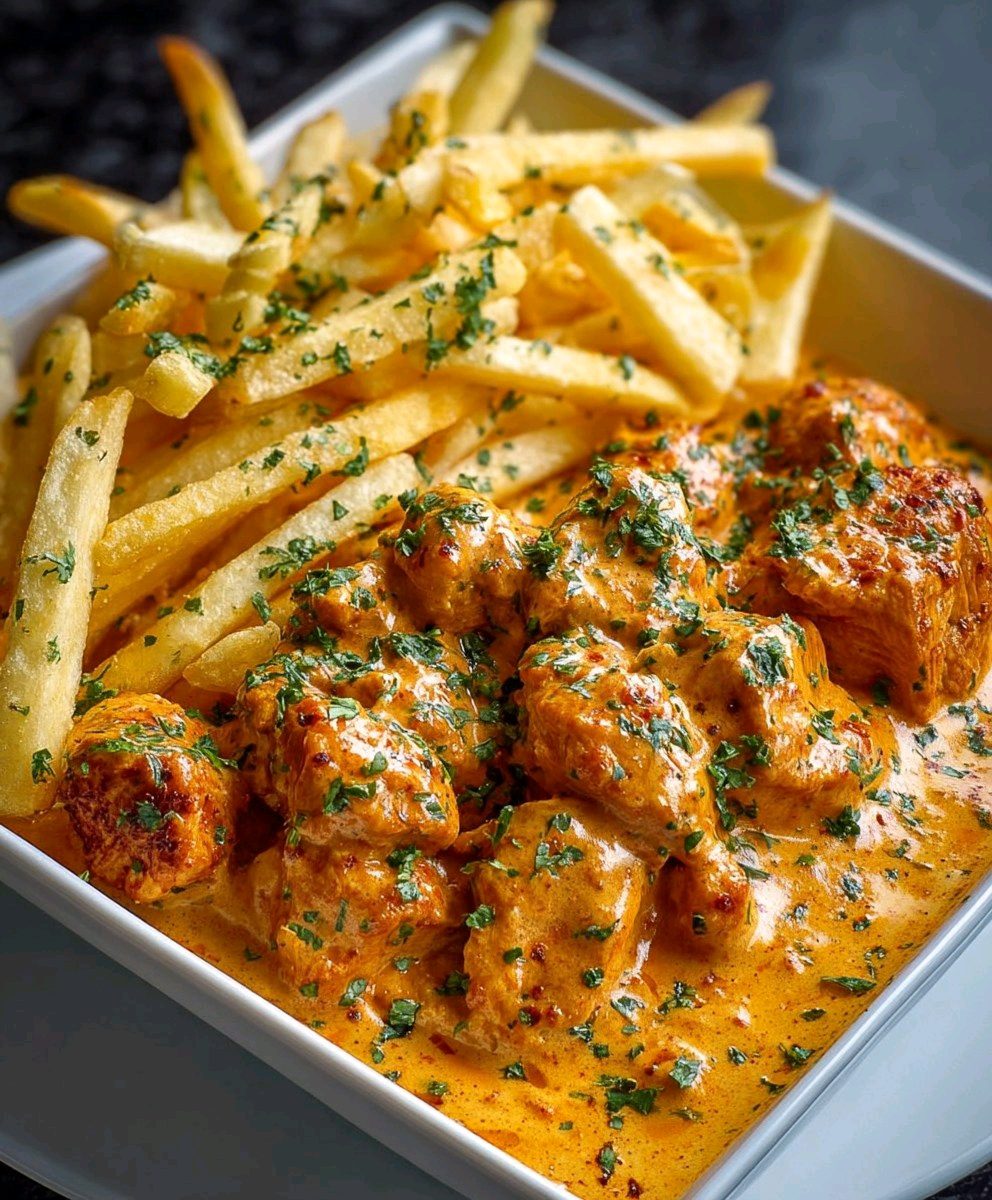 How to make Creamy Paprika Chicken with Fries 