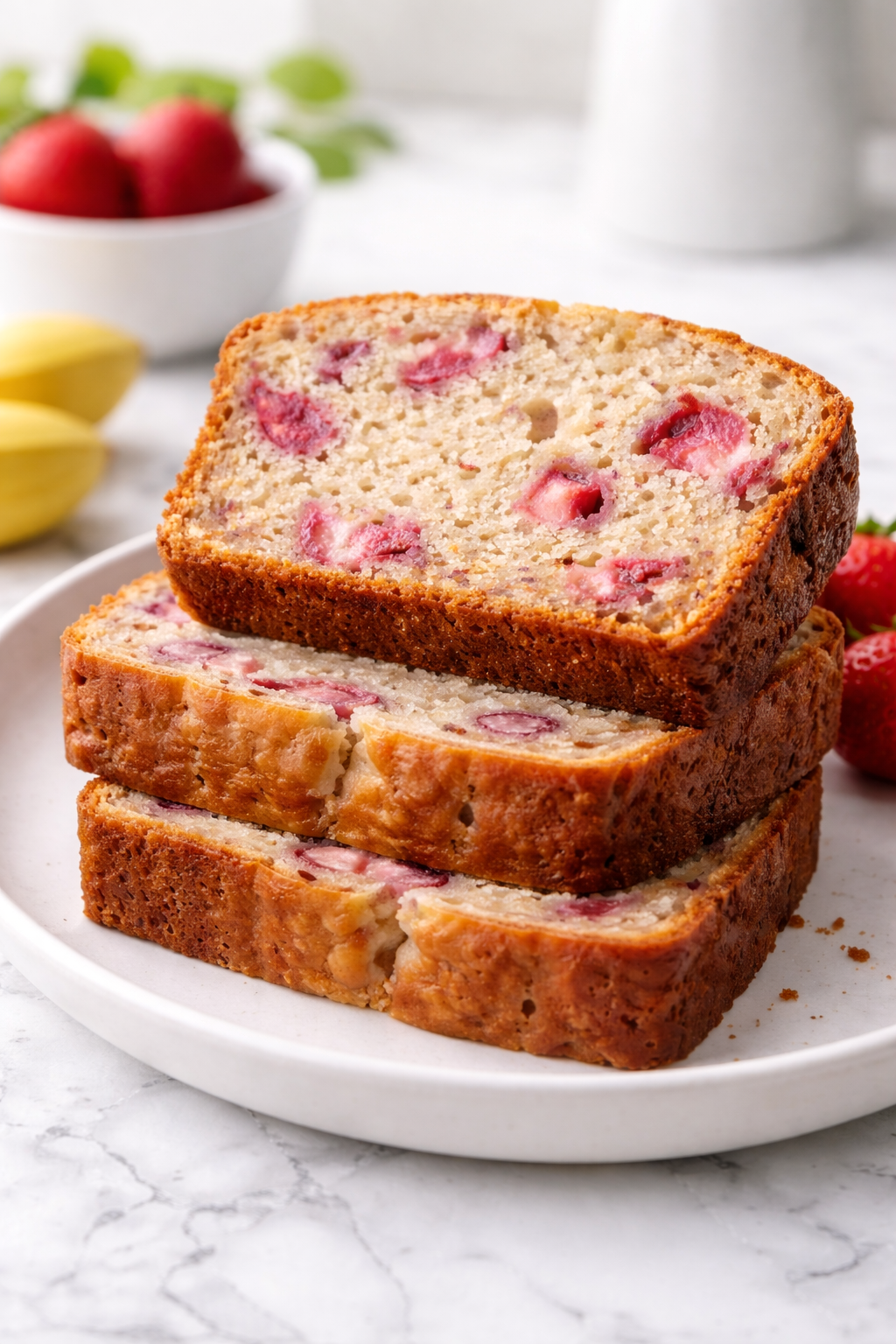 How to make strawberry banana bread