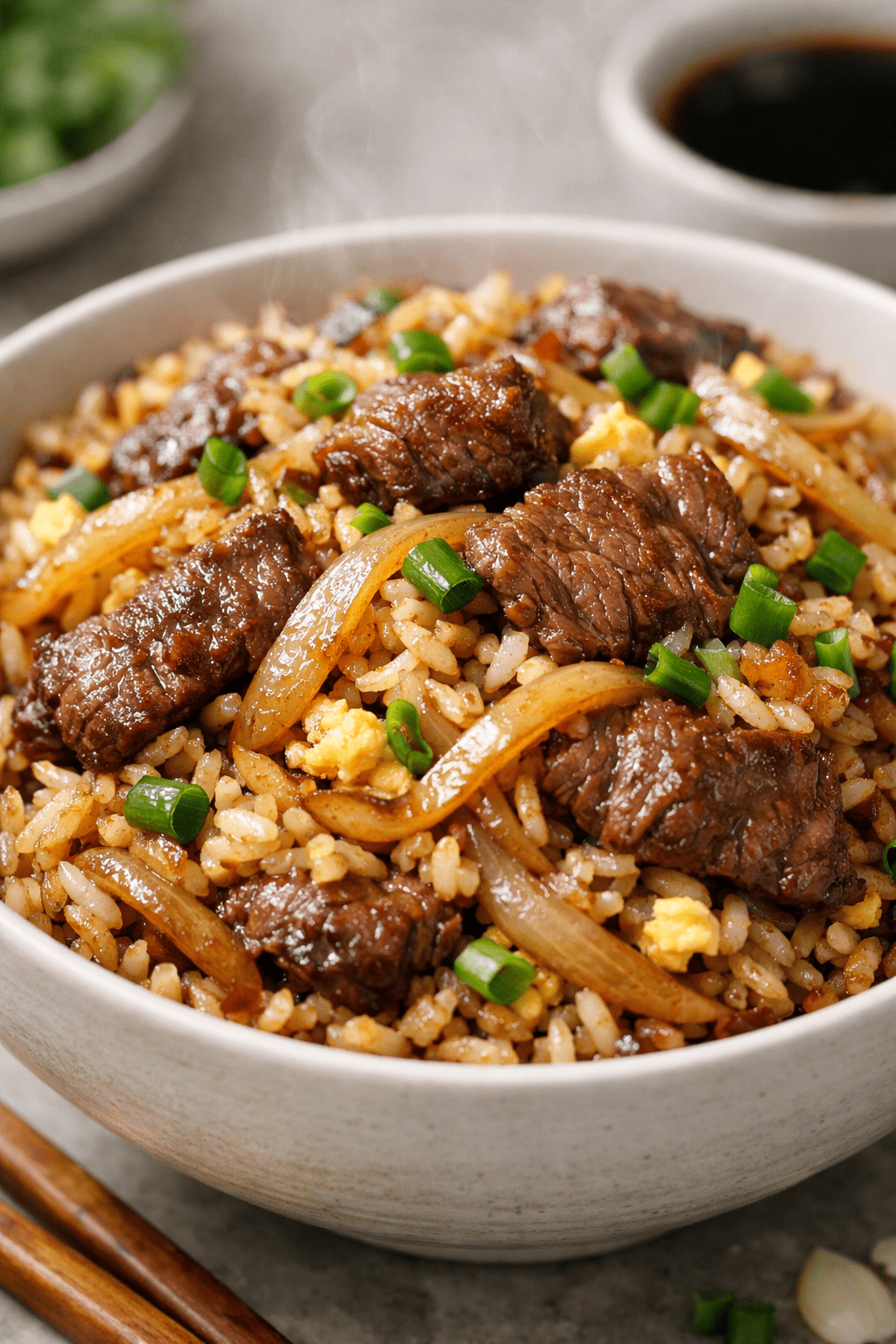 Onion Beef Fried Rice recipe 