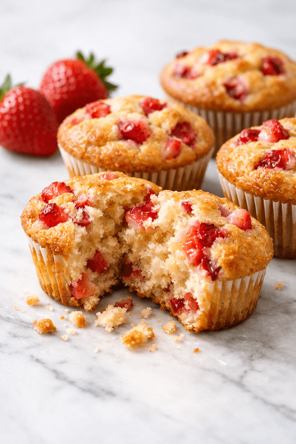 Healthy Strawberry Muffins recipe 