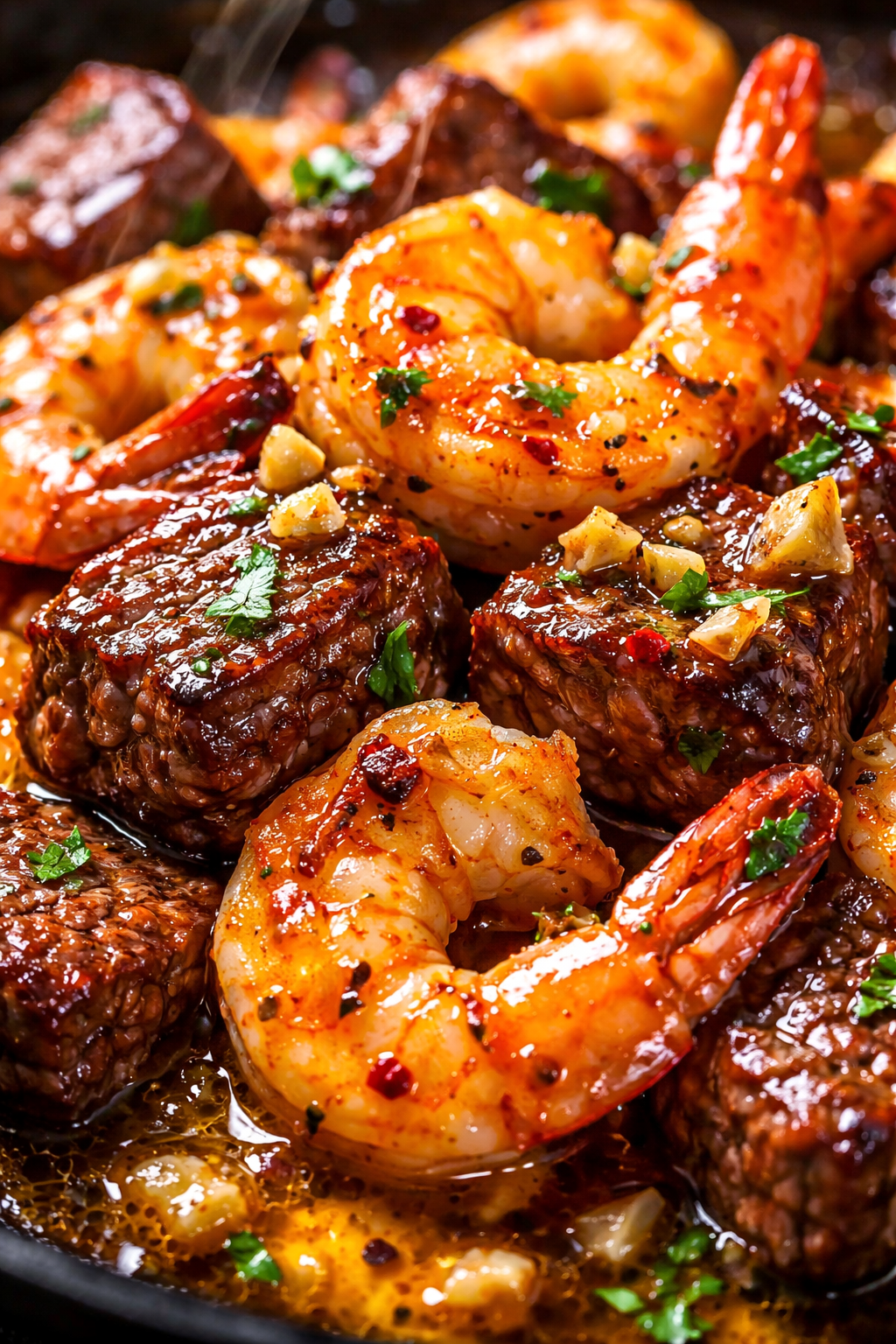 How to make Garlic Steak and Shrimp