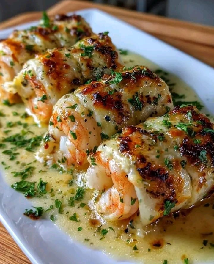 Garlic Butter Shrimp with Cheesy Topping recipe 