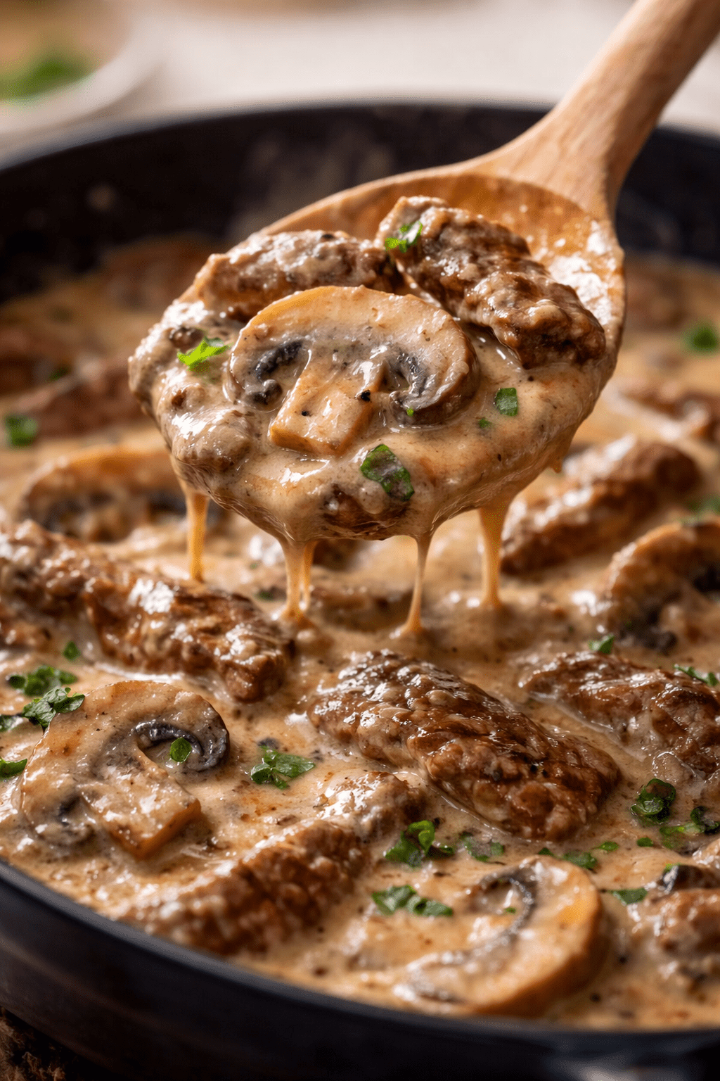 One Pot Beef and Mushroom Stroganoff recipe 