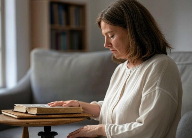 A woman reading the Bible with a journal, reflecting on biblical wisdom for women’s struggles – finding worth in Christ, overcoming fear, and building healthy relationships