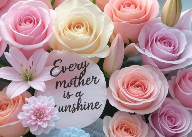 Beautifully designed Mother's Day quote card with flowers and soft pastel colors