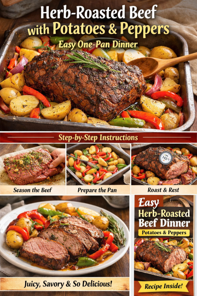 Herb-Roasted Beef with Potatoes and Peppers