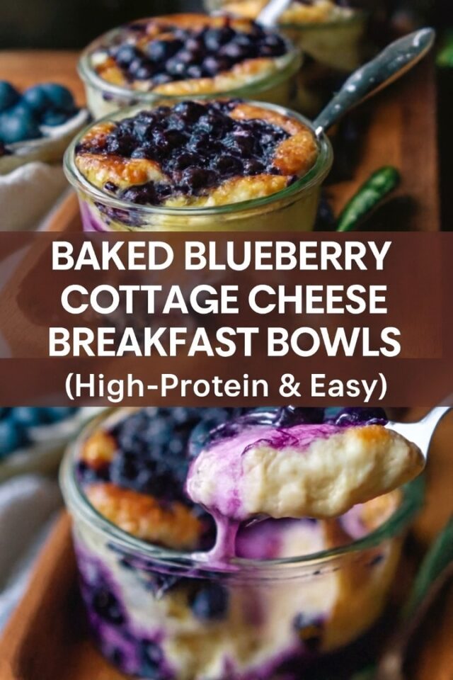 Baked blueberry cottage cheese breakfast bowls