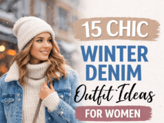 15 Chic Winter Denim Outfit Ideas for Women to Try This Season Winter denim outfit ideas for women