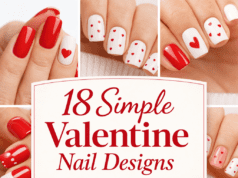 18 Simple Red and White Valentine Nail Designs That Are Sweet & Stylish simple red and white valentine nail designs
