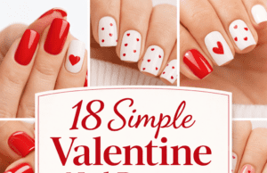 18 Simple Red and White Valentine Nail Designs That Are Sweet & Stylish 18 Simple Red and White Valentine Nail Desig Cover