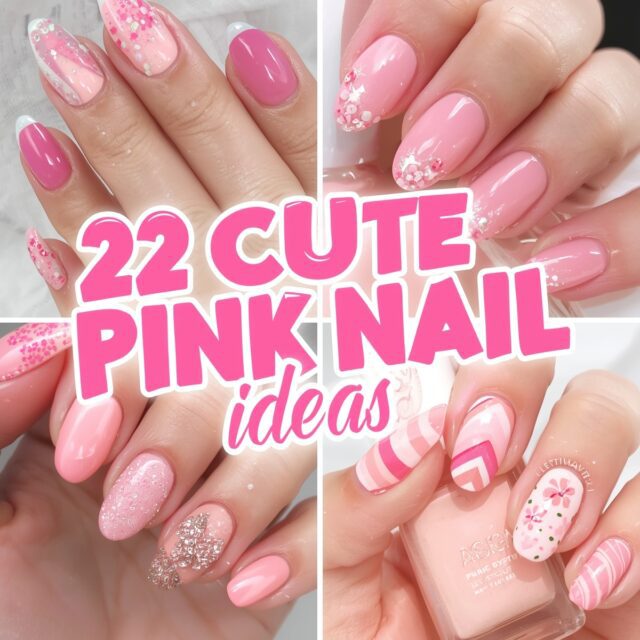 cute pink nails