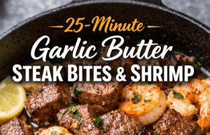 Garlic Butter Steak Bites & Shrimp (Easy Surf & Turf Dinner) Garlic Butter Steak Bites & Shrimp (Easy Sur Cover