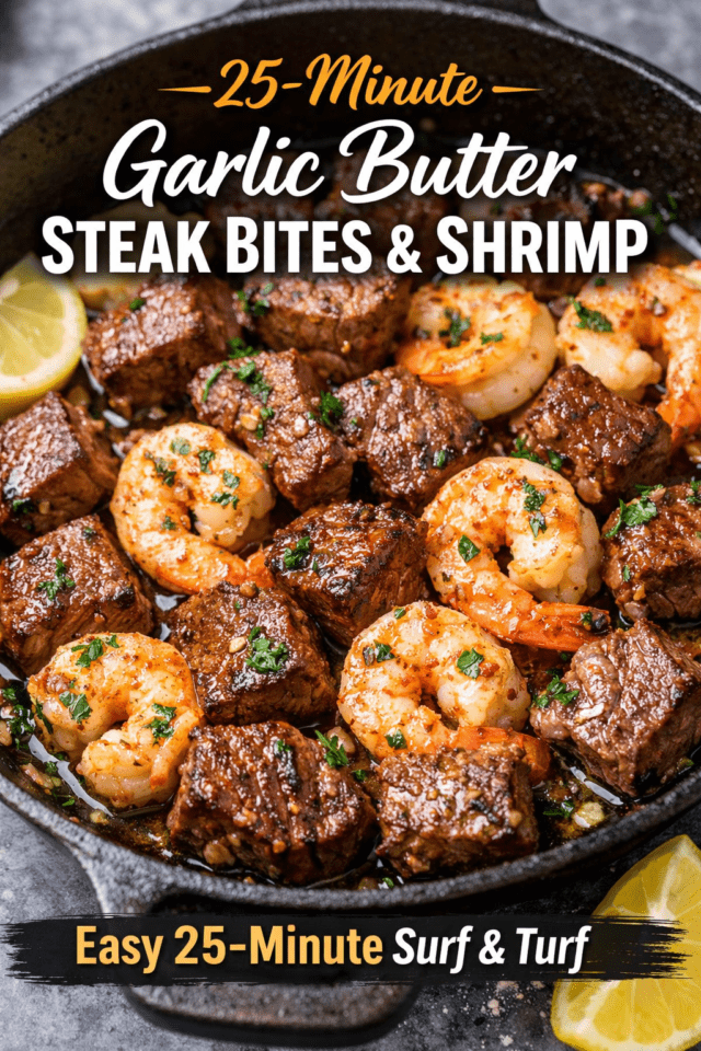 garlic-butter-steak-bites-and-shrimp Garlic Butter Steak Bites & Shrimp (Easy Sur Cover