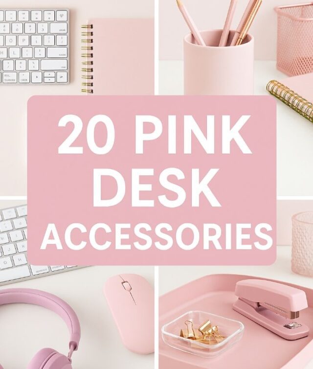 pink desk accessories