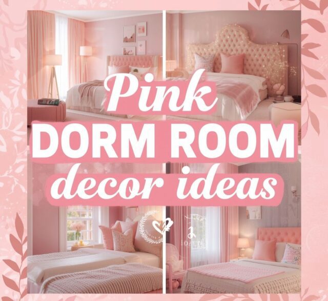 pink dorm room decor