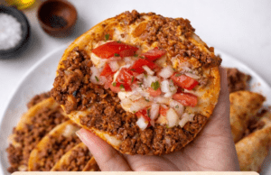Crispy Beef Tacos with Pico de Gallo & Creamy Taco Sauce Crispy Beef Tacos with Pico de Gallo & Cream Cover