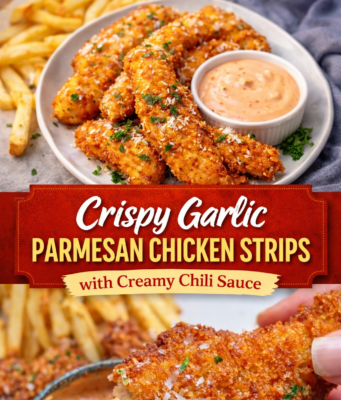 Crispy Garlic Parmesan Chicken Strips with Creamy Chili Sauce Crispy Garlic Parmesan Chicken Strips with C Cover