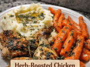 Herb-Roasted Chicken with Mashed Potatoes & Glazed Carrots (Comforting Homemade Dinner) Herb-Roasted Chicken with Mashed Potatoes & Cover