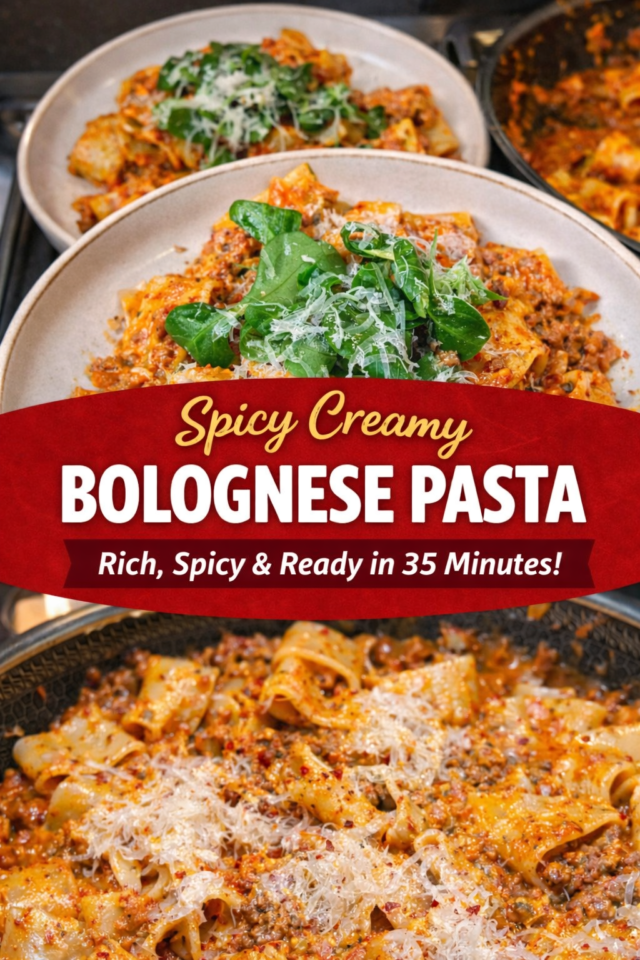 Spicy Creamy Bolognese Pasta