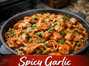Spicy Garlic Chicken Noodles (Better Than Takeout, Ready in 25 Minutes) Spicy Garlic Chicken Noodles (Better Than Ta Cover