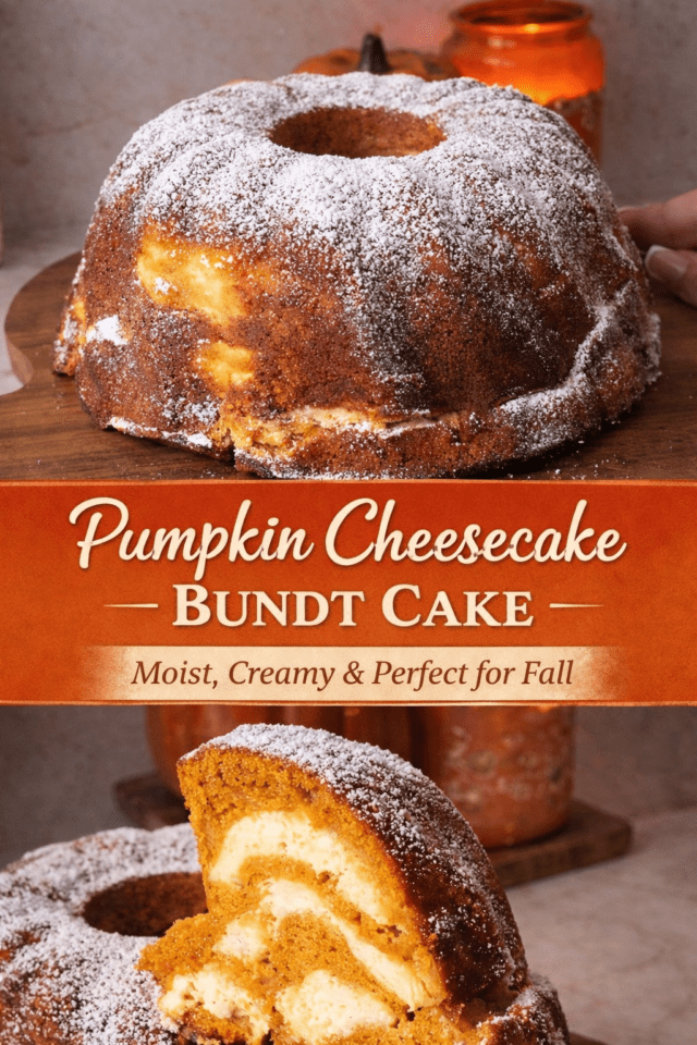 Pumpkin Cheesecake Bundt Cake (Moist, Creamy Cover