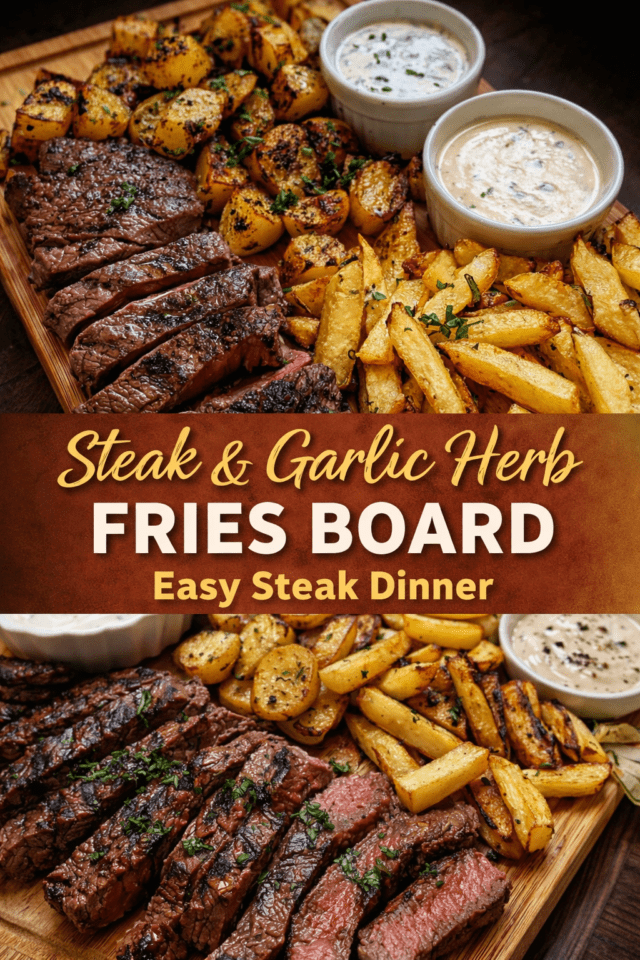 Steak & Garlic Herb Fries Board (Restaurant- Cover