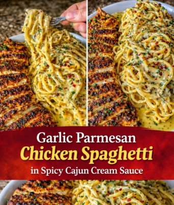 Garlic Parmesan Chicken Spaghetti in Spicy Cajun Cream Sauce Garlic Parmesan Chicken Spaghetti in Spicy C Cover