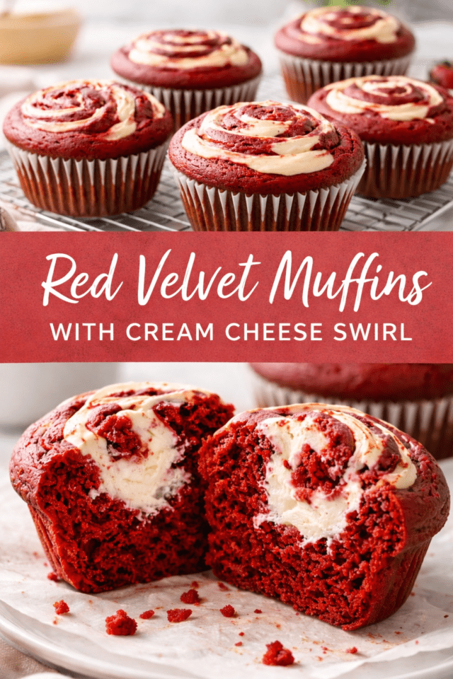 Red Velvet Muffins with Cream Cheese Swirl ( Cover