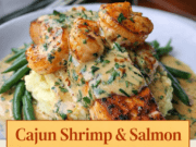 Cajun Shrimp and Salmon with Garlic Cream Sauce (Easy 30-Minute Dinner) Cajun Shrimp and Salmon with Garlic Cream Sa Cover