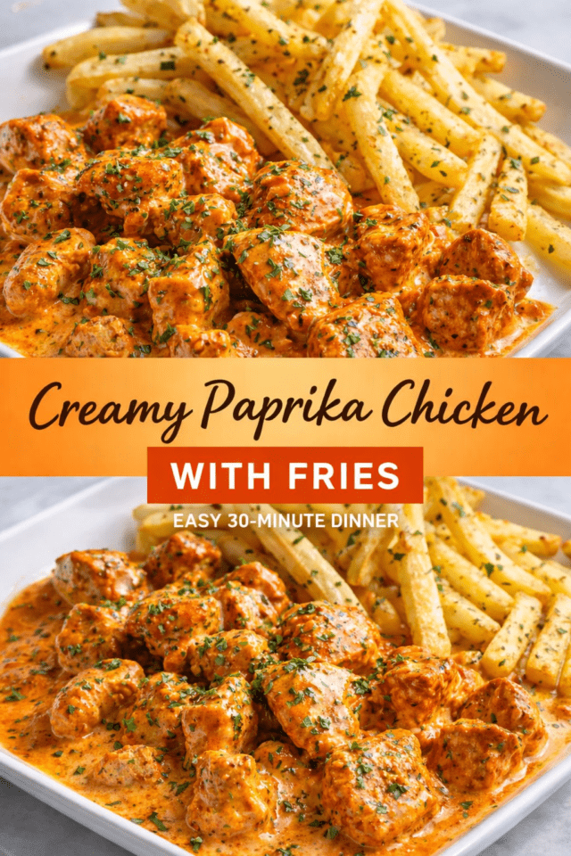 Creamy Paprika Chicken with Fries (Easy 30-M Cover