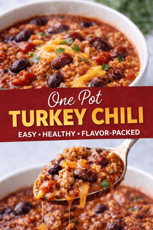 One Pot Turkey Chili (Easy, Hearty & Flavor- Cover