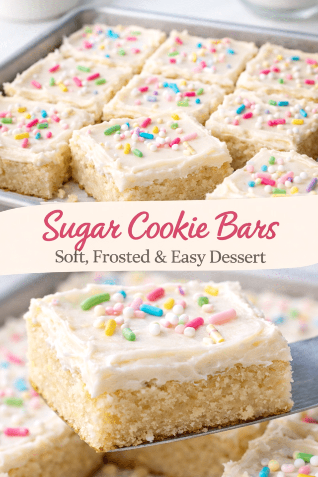 Sugar Cookie Bars (Soft, Buttery & Easy Fros Cover