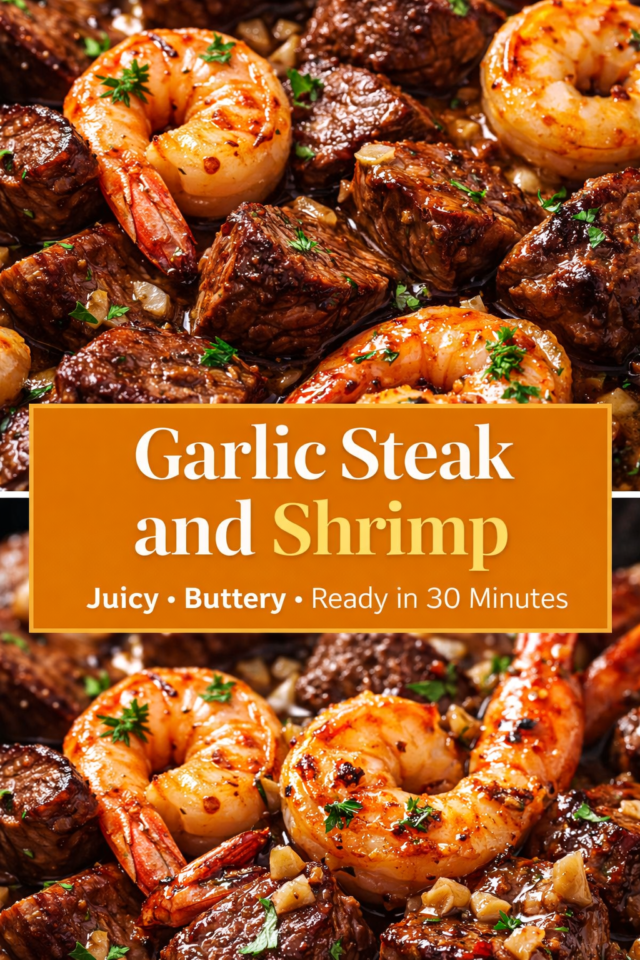 Garlic Steak and Shrimp
