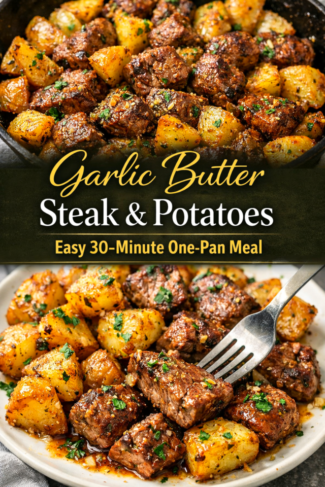 Garlic Butter Steak and Potatoes Recipe (Jui Cover