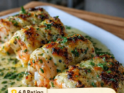 Garlic Butter Shrimp with Cheesy Topping Garlic Butter Shrimp with Cheesy Topping
