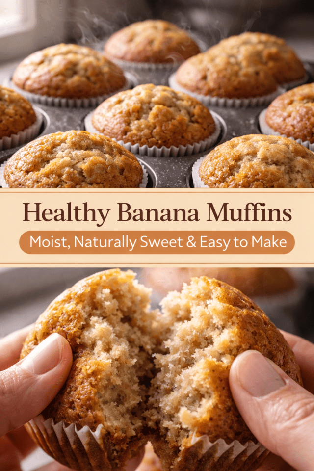 Healthy Banana Muffins (Moist, Naturally Swe Cover