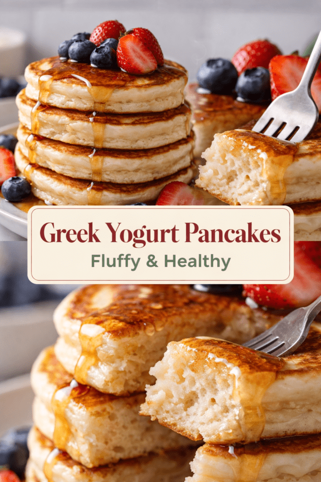 Greek Yogurt Pancakes (Fluffy, Healthy & Eas Cover