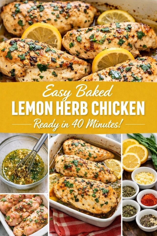 Easy Baked Lemon Herb Chicken Cover