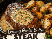 Creamy Garlic Butter Steak & Roasted Baby Potatoes Creamy Garlic Butter Steak & Roasted Baby Po Cover